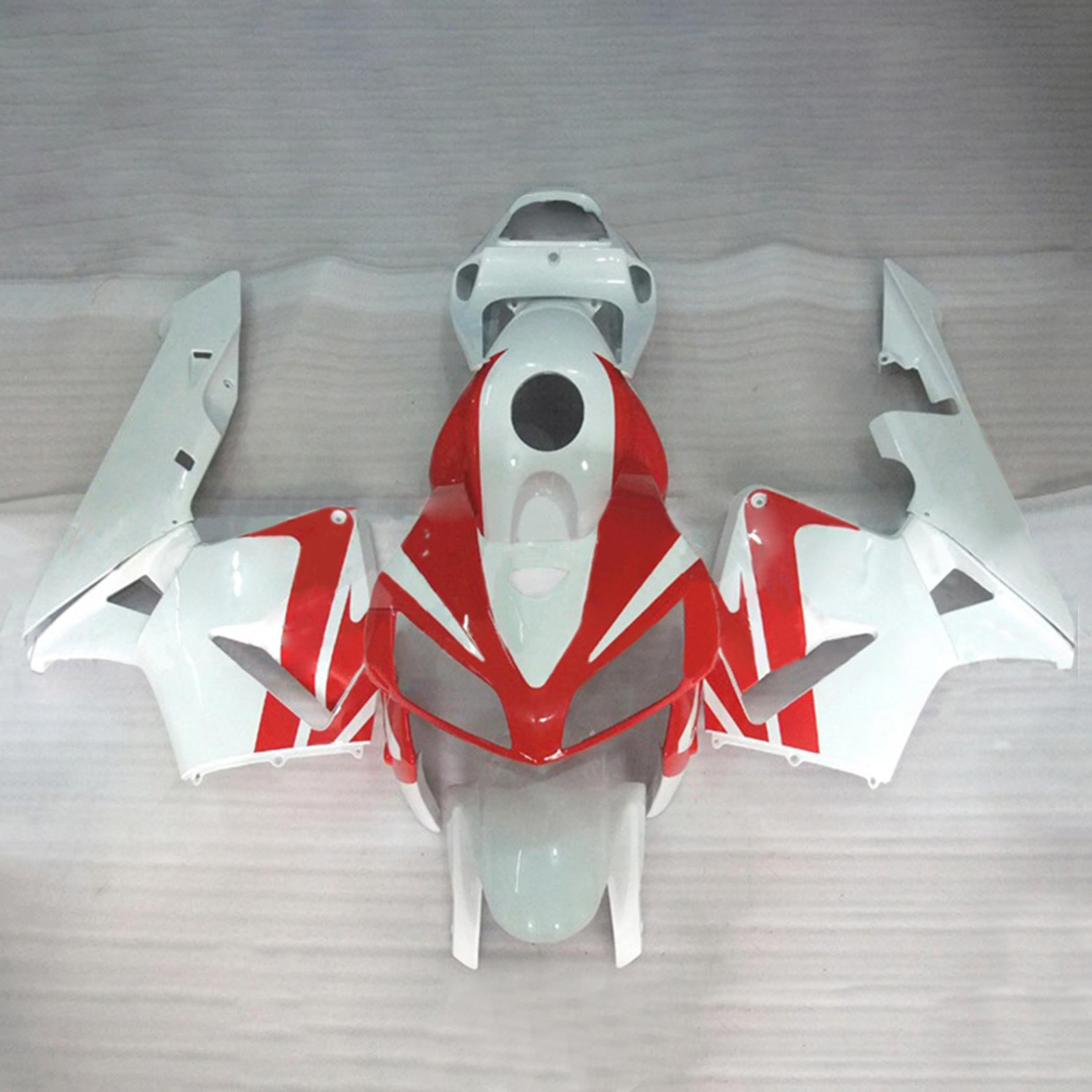 Amotopart 2005-2006 Honda CBR600RR White Red Fairing Kit