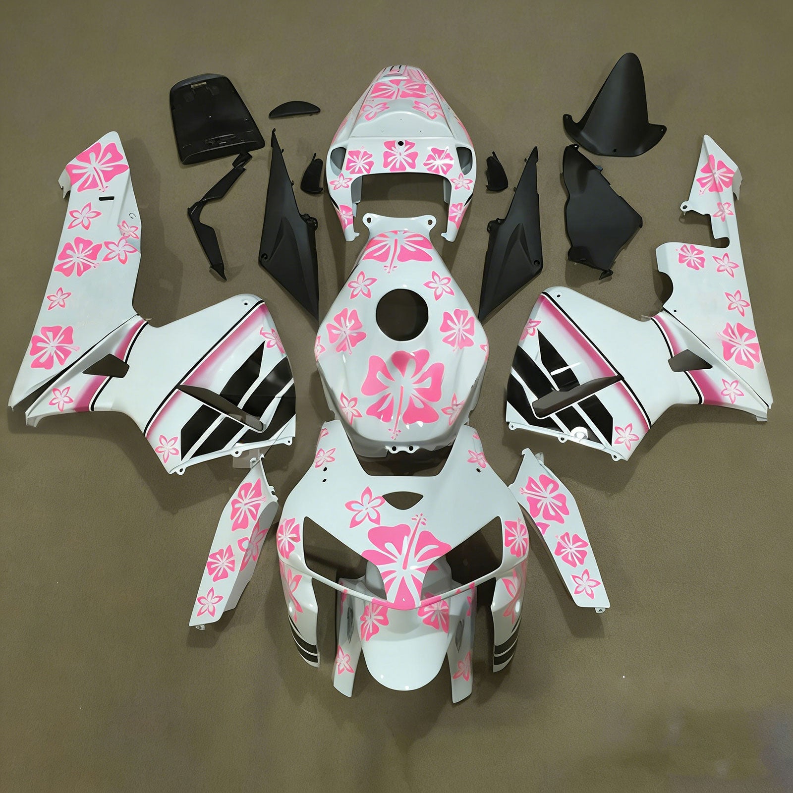 Amotopart 2005-2006 Honda CBR600RR Pink White Fairing Kit