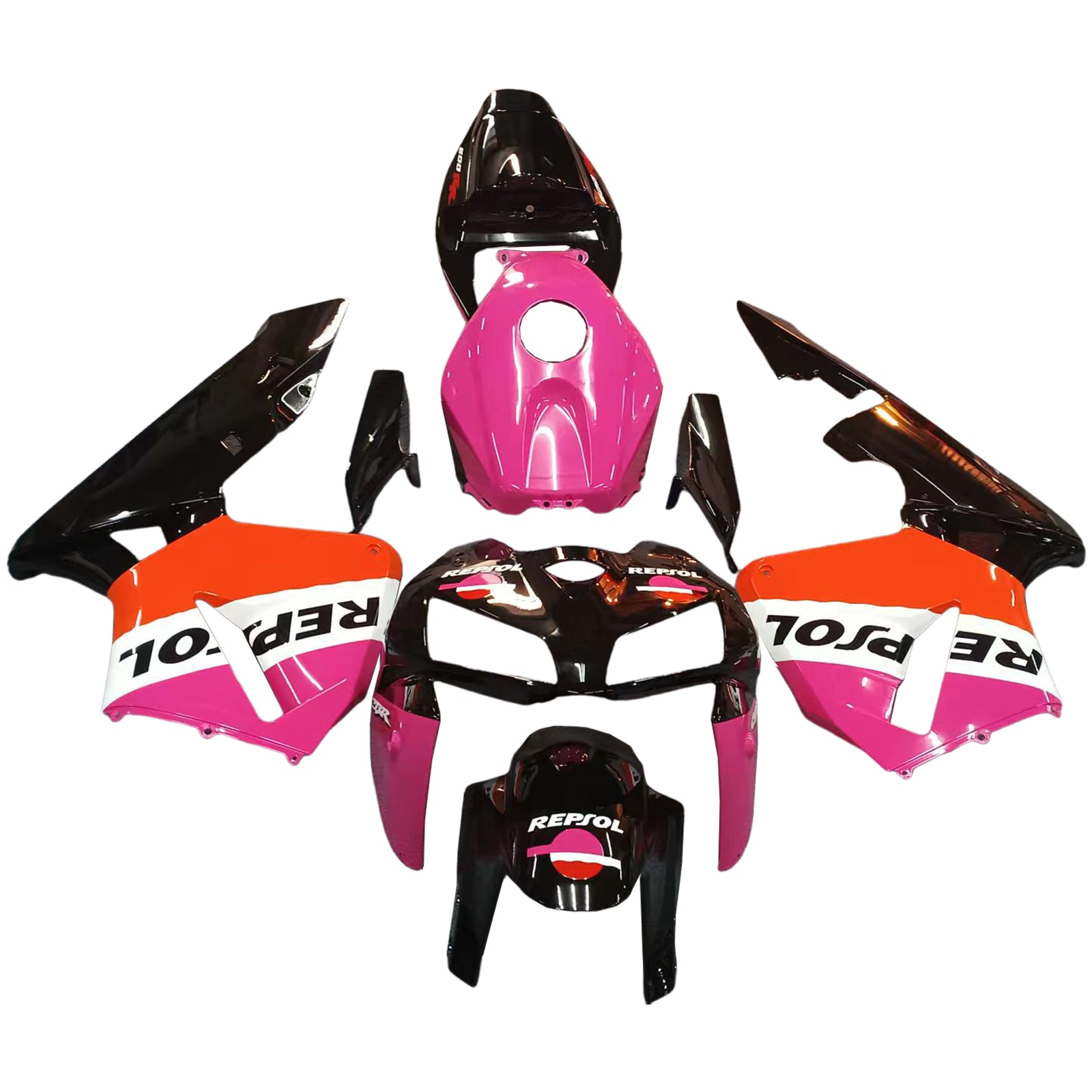 Amotopart 2005-2006 Honda CBR600RR Pink Black Fairing Kit