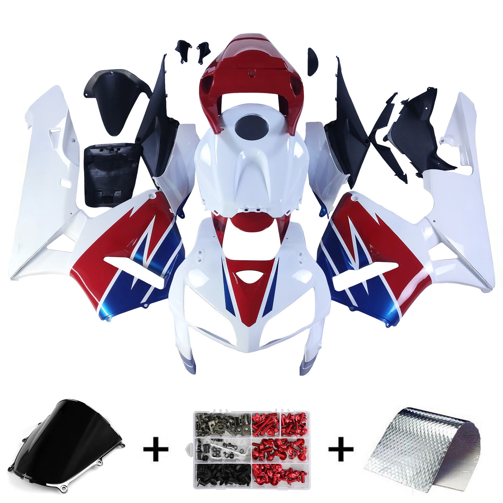 Amotopart 2005-2006 Honda CBR600RR Red Blue White Fairing Kit