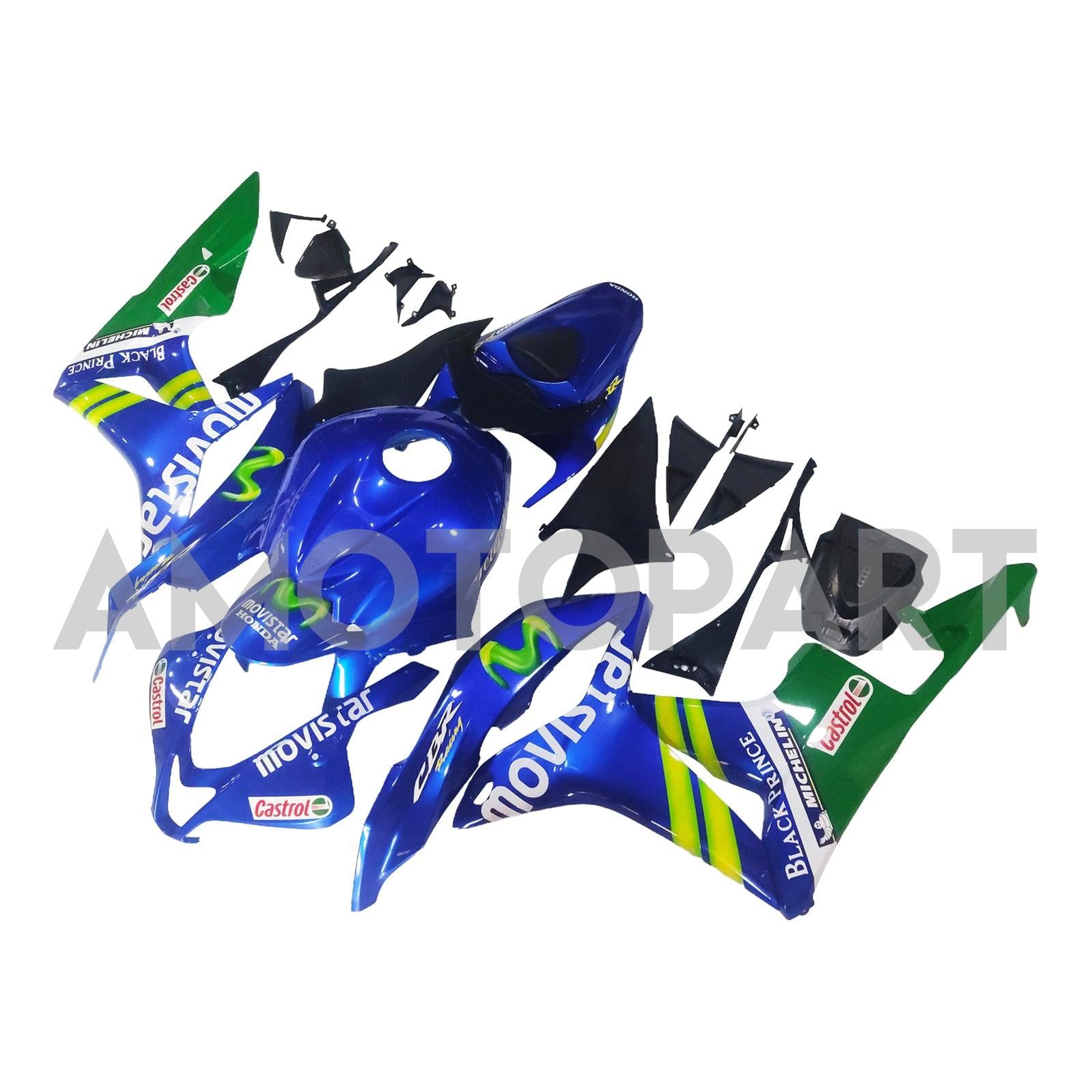 Amotopart 2007-2008 Honda CBR600RR Blue & Green Failing Kit
