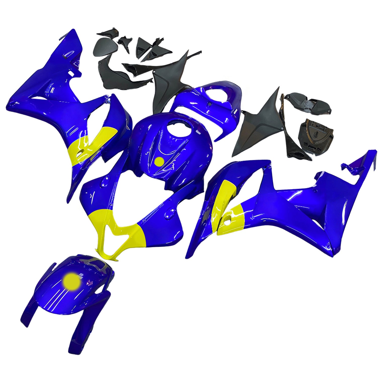 Amotopart 2007-2008 Honda CBR600RR Blue Yellow Fairing Kit
