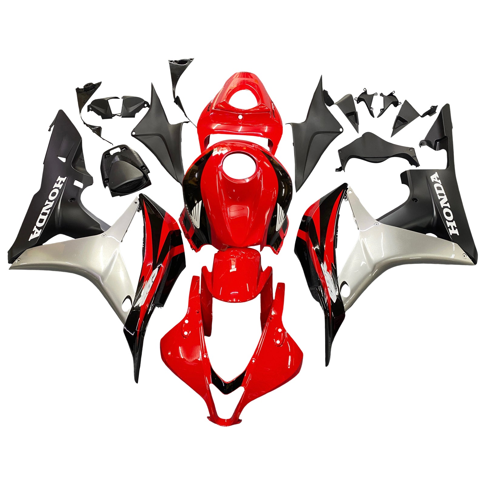 Amotopart 2007-2008 Honda CBR600RR Red&Silver Fairing Kit