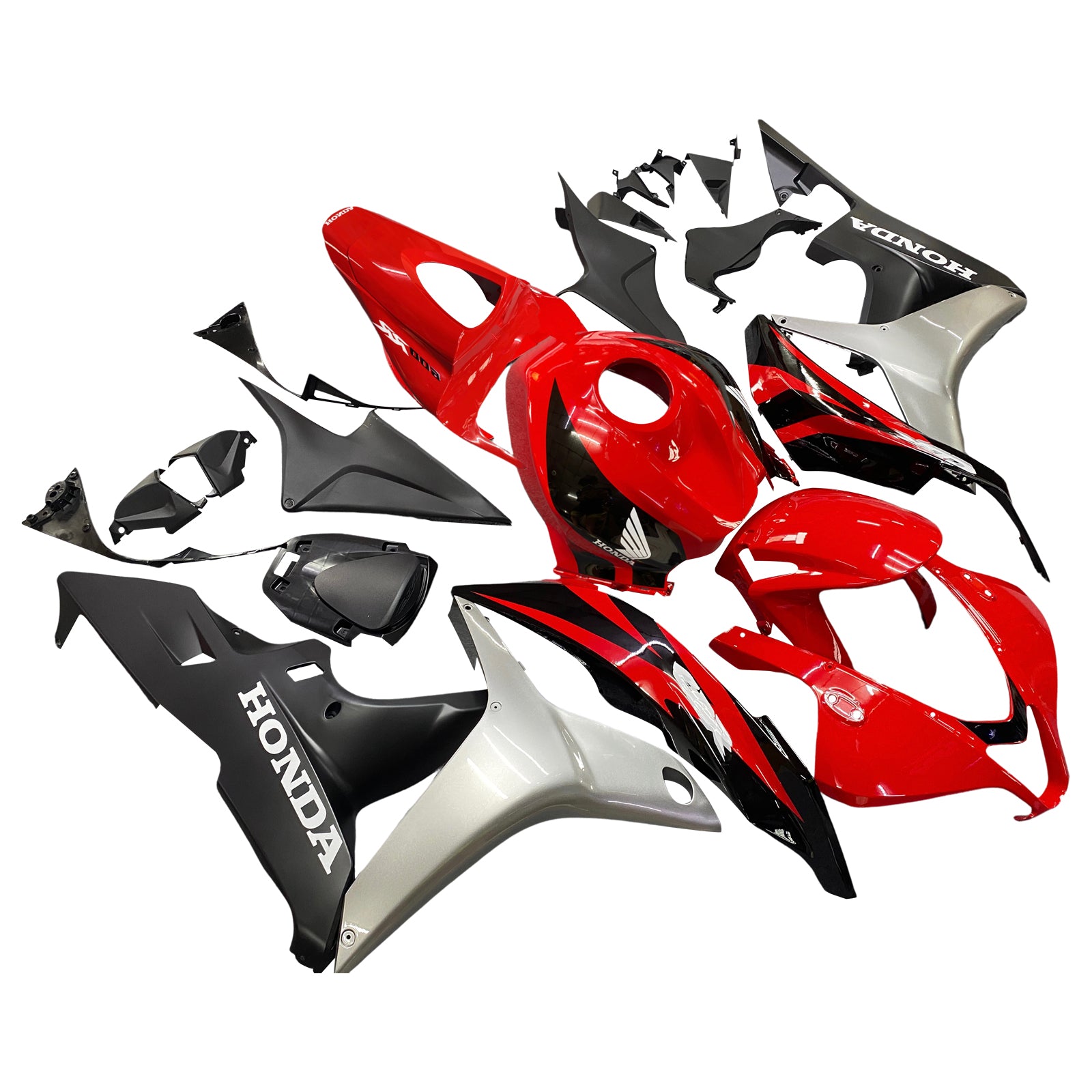 Amotopart 2007-2008 Honda CBR600RR Red&Silver Fairing Kit