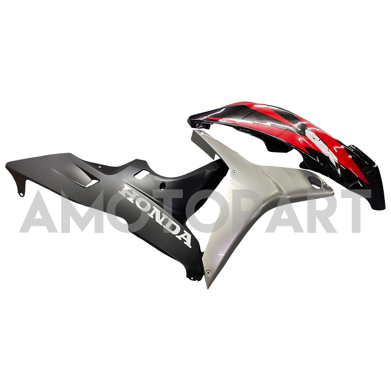 Amotopart 2007-2008 Honda CBR600RR Kit carena rosso e argento