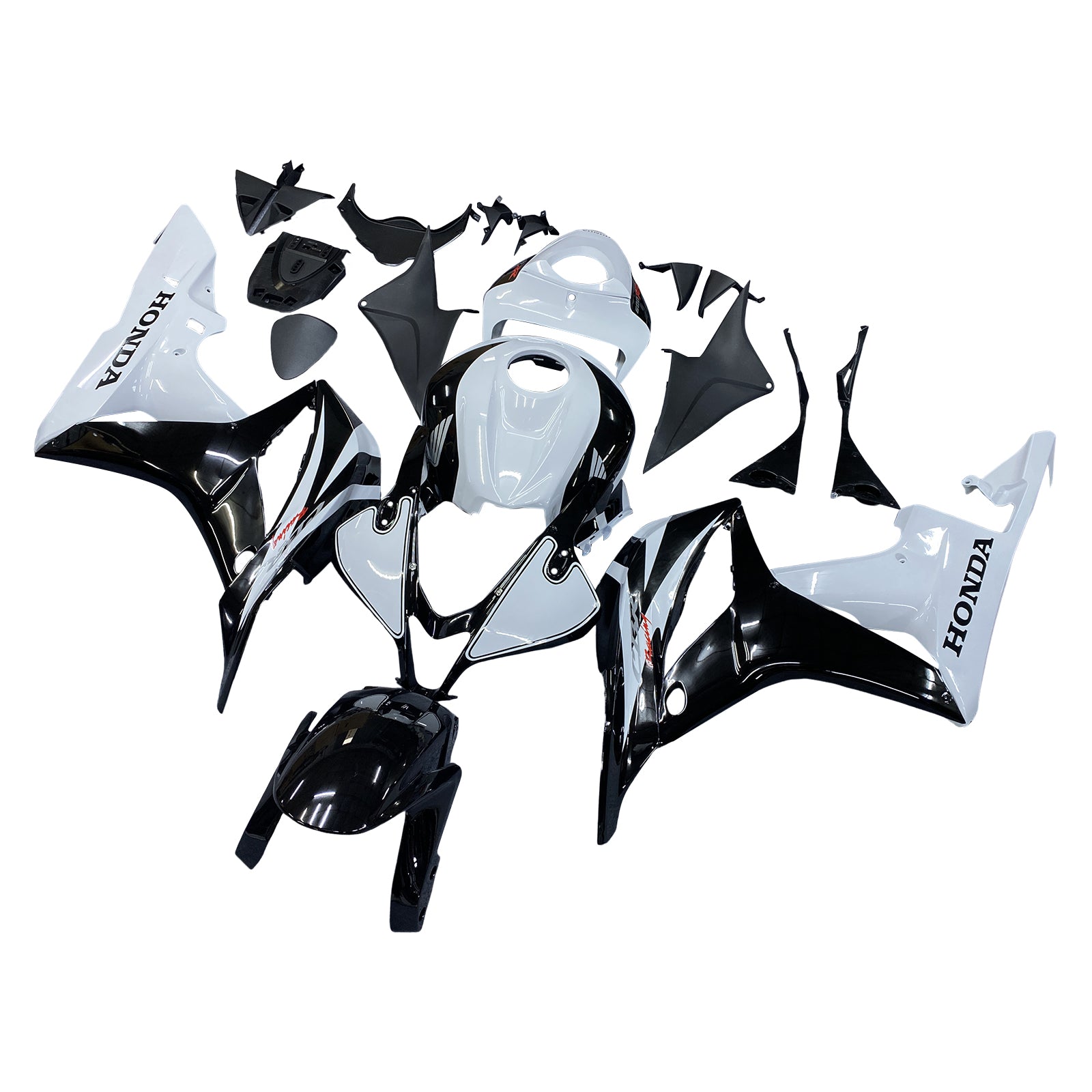 Amotopart Honda 2007-2008 CBR600RR White Black Fairing Kit