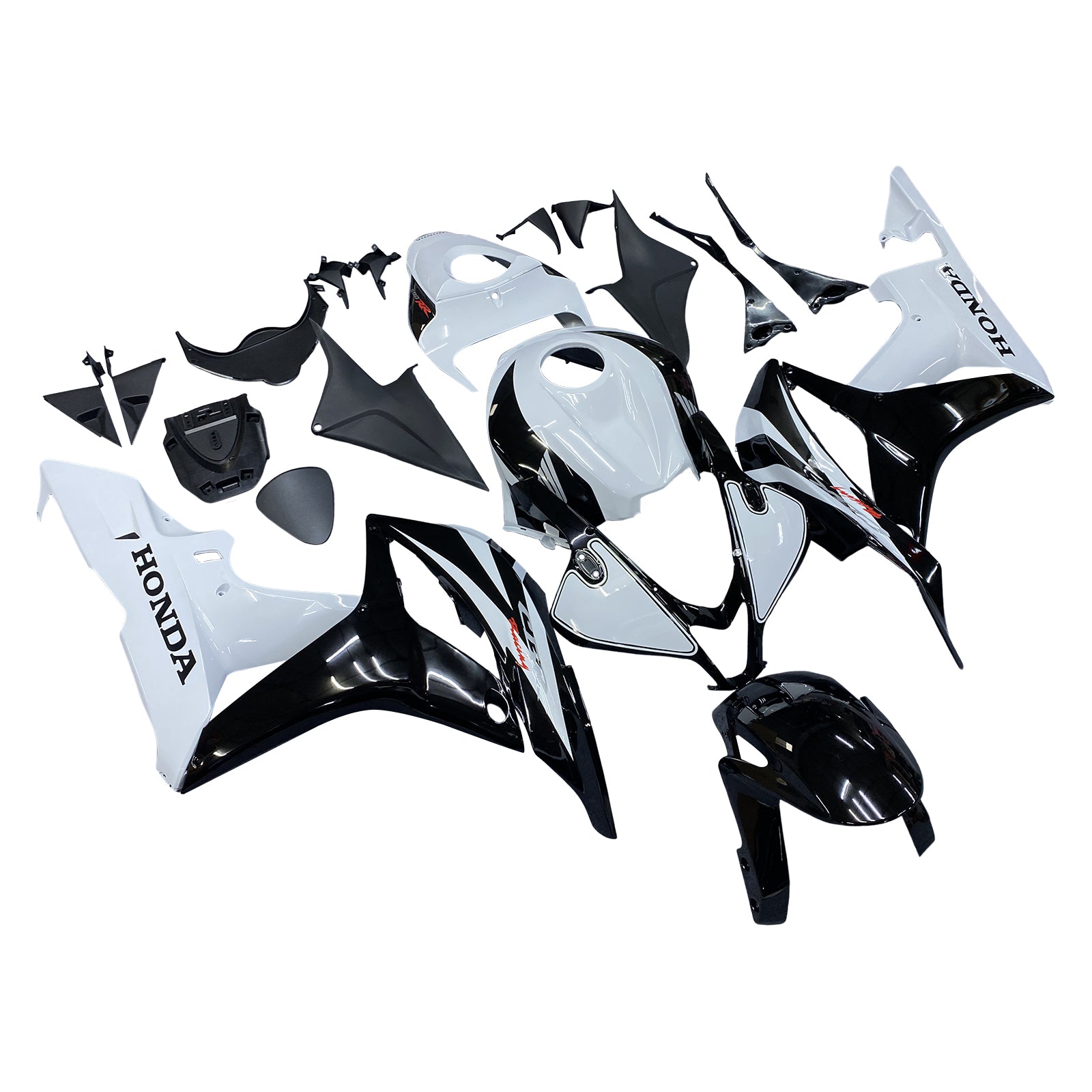 Amotopart Honda 2007-2008 CBR600RR White Black Fairing Kit