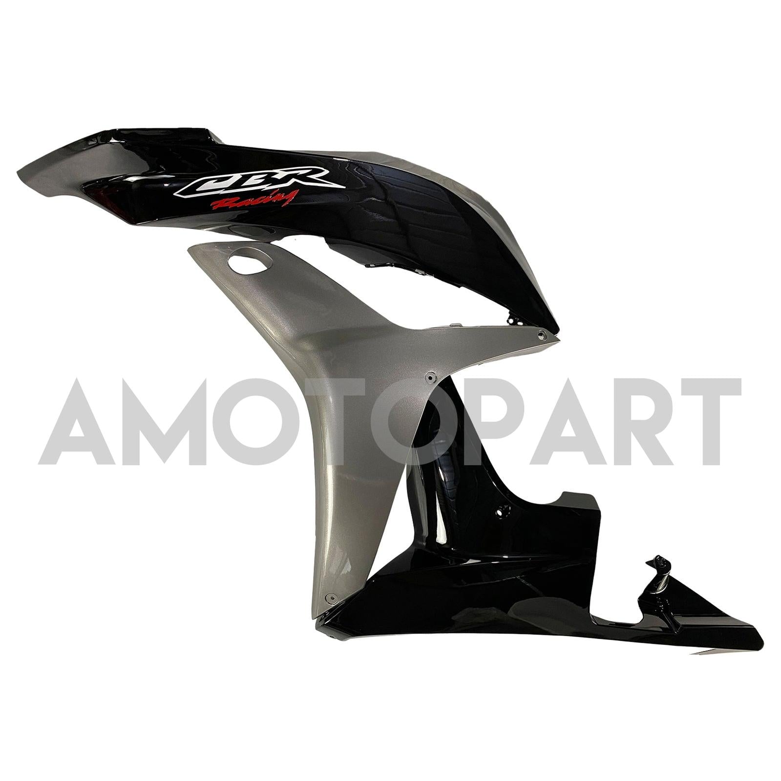 Amotopart 2007-2008 Honda CBR600 Fairing Gloss Black & Grey Kit