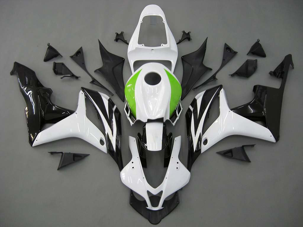 Amotopart 2007-2008 Honda CBR600RR White&Green Fairing Kit
