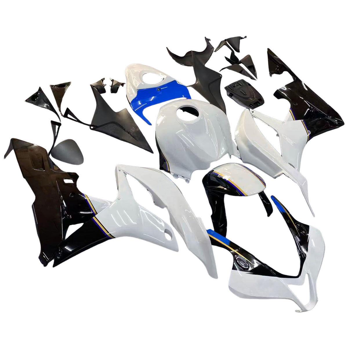 Amotopart 2007-2008 Honda CBR600RR Hvid&Blue kåbesæt