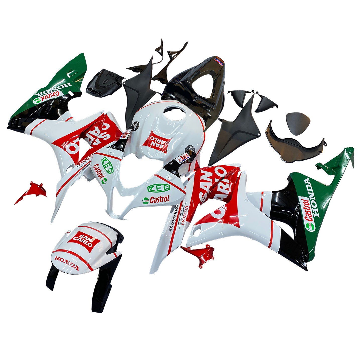 Amotopart 2007-2008 Honda CBR600RR Green&Red Fairing Kit