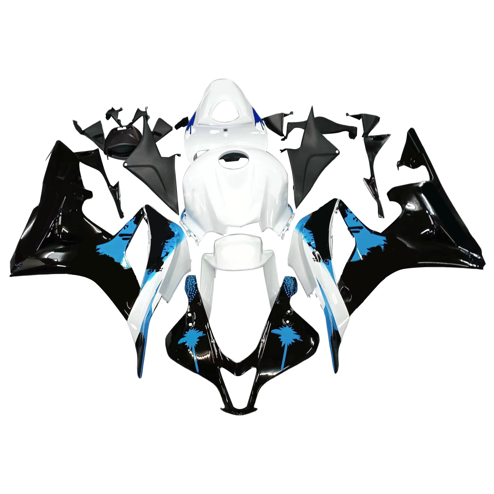 Amotopart 2007-2008 Honda CBR600 Fairing Green&BlACK KIt