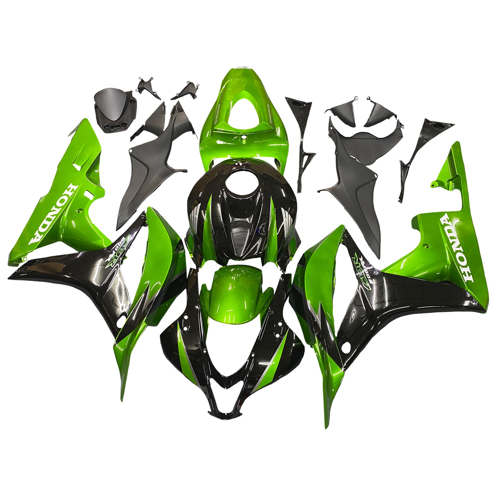 Amotopart 2007-2008 Honda CBR600 Fairing Green&BlACK KIt