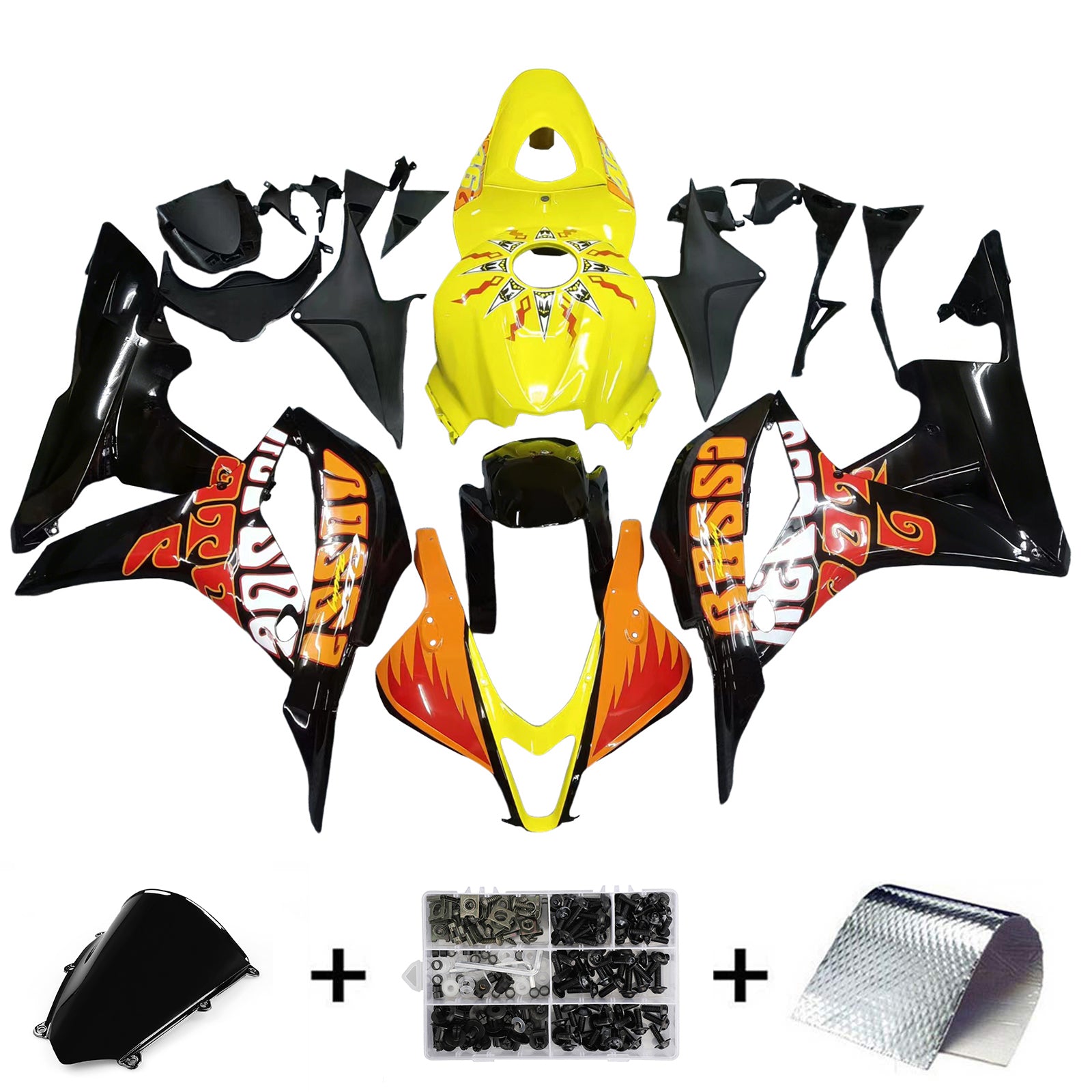 Amotopart 2007-2008 Honda CBR600RR Orange&Yellow Fairing Kit