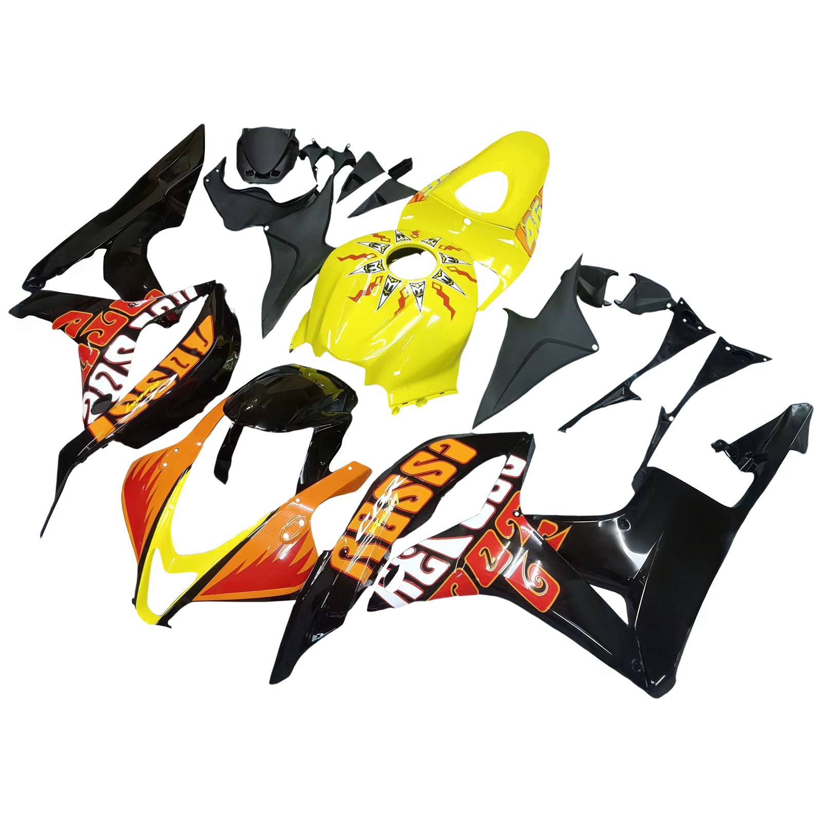 Amotopart 2007-2008 Honda CBR600RR Orange&Yellow Fairing Kit