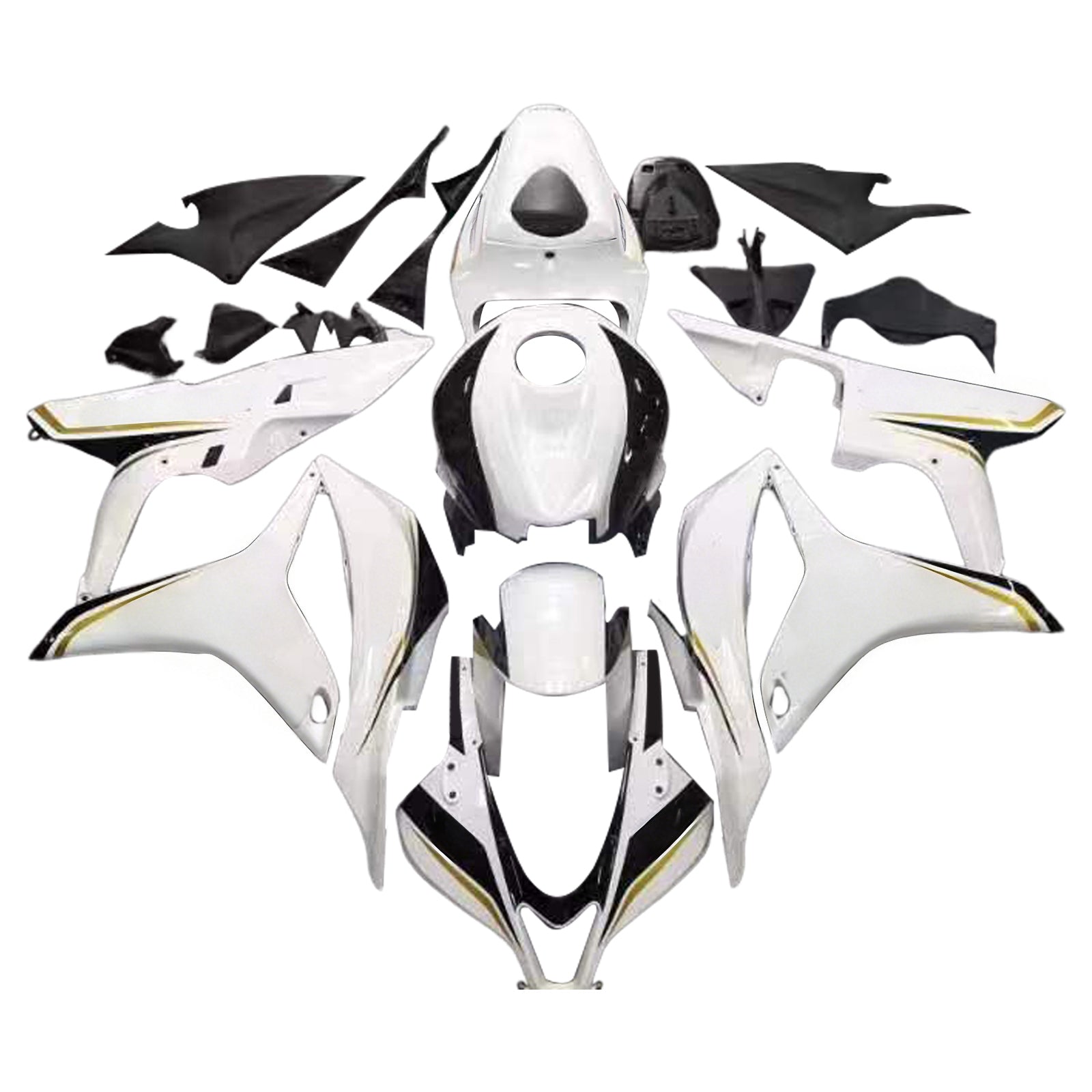 Amotopart 2007-2008 Honda CBR600 Fairing Black&White  Kit