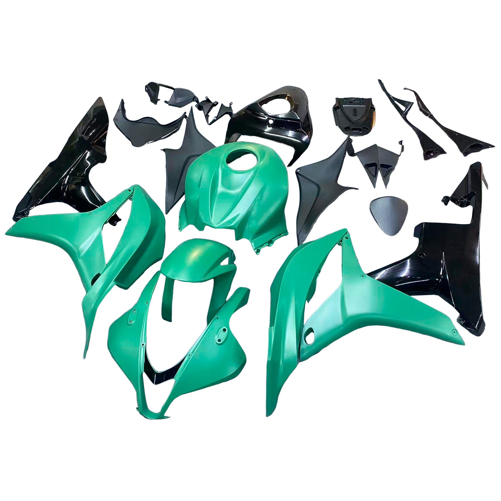 Amotopart 2007-2008 Honda CBR600RR Black Green Fairing Kit
