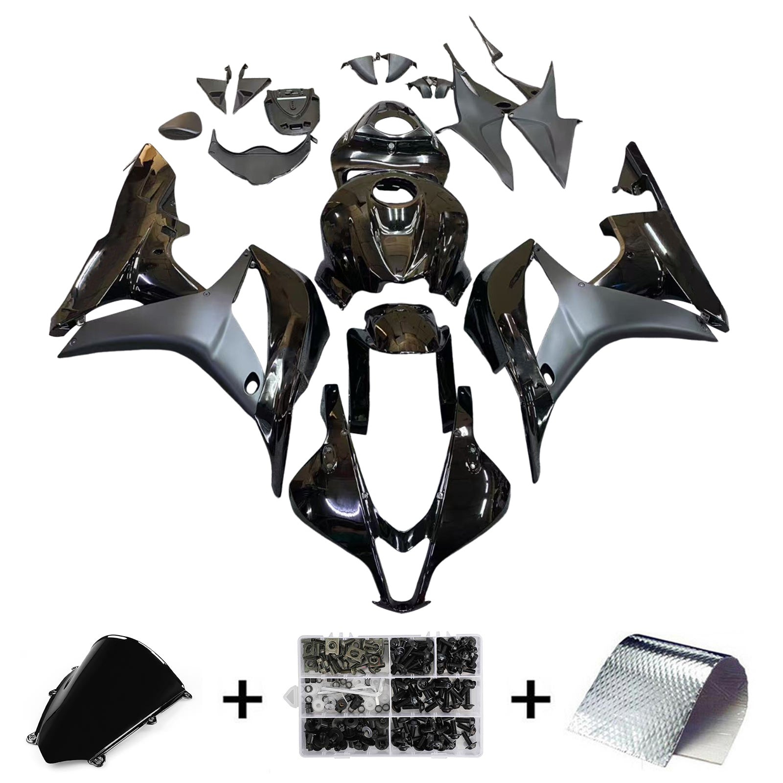 Amotopart 2007-2008 Honda CBR600RR Black Fairing Kit