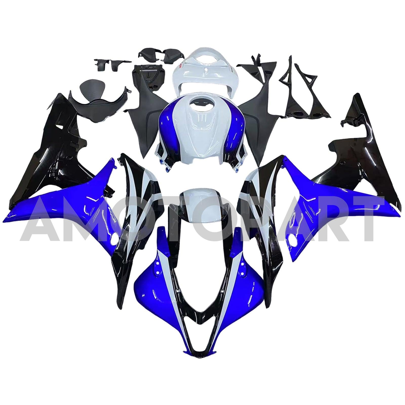 Amotopart 2007-2008 Honda CBR600RR Blue White Fairing Kit