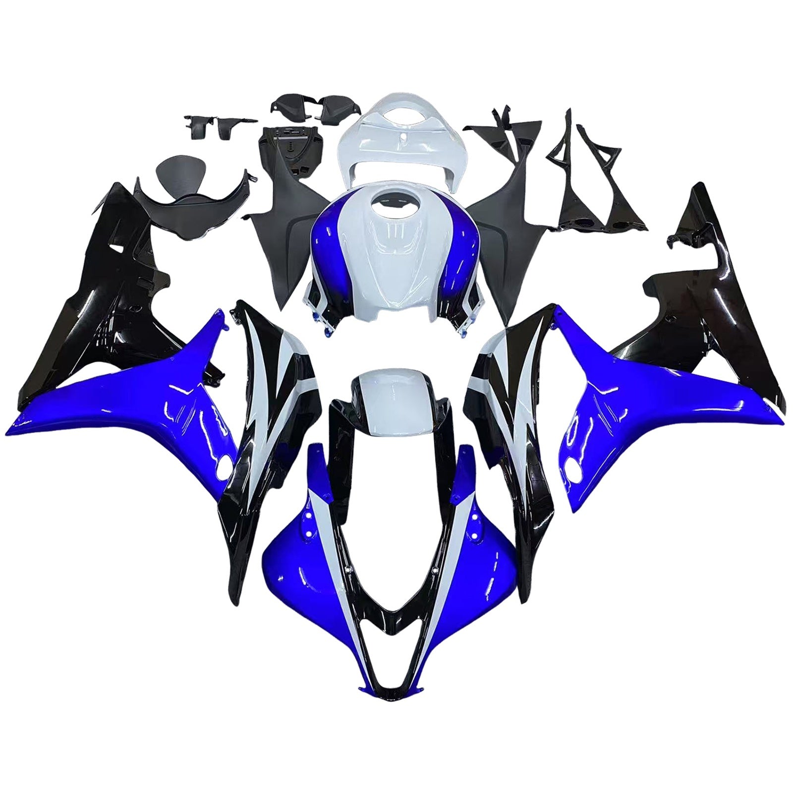 Amotopart 2007-2008 Honda CBR600RR Blue White Fairing Kit