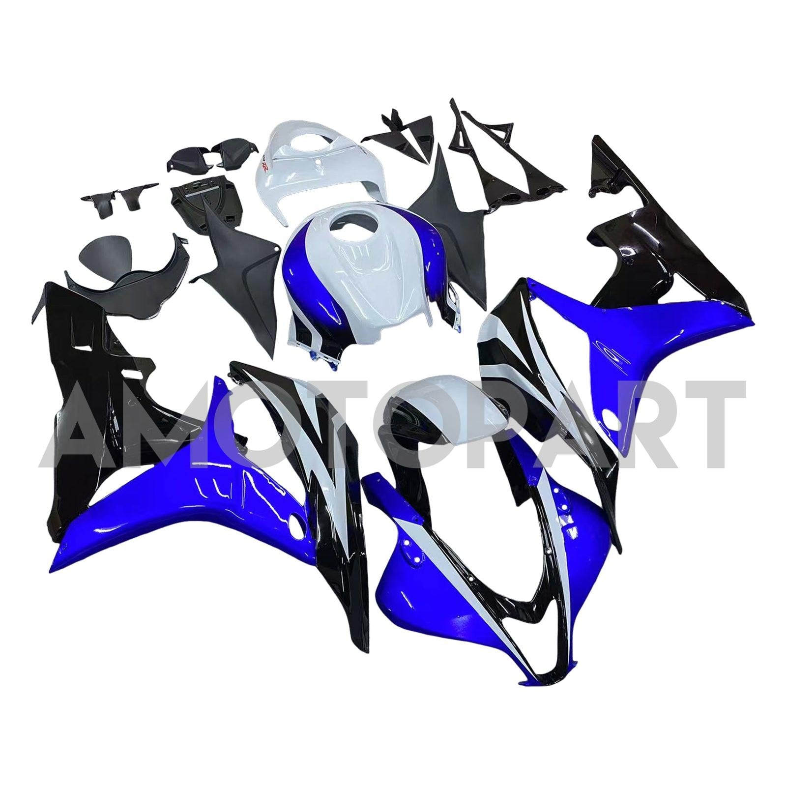 Amotopart 2007-2008 Honda CBR600RR Blue White Fairing Kit