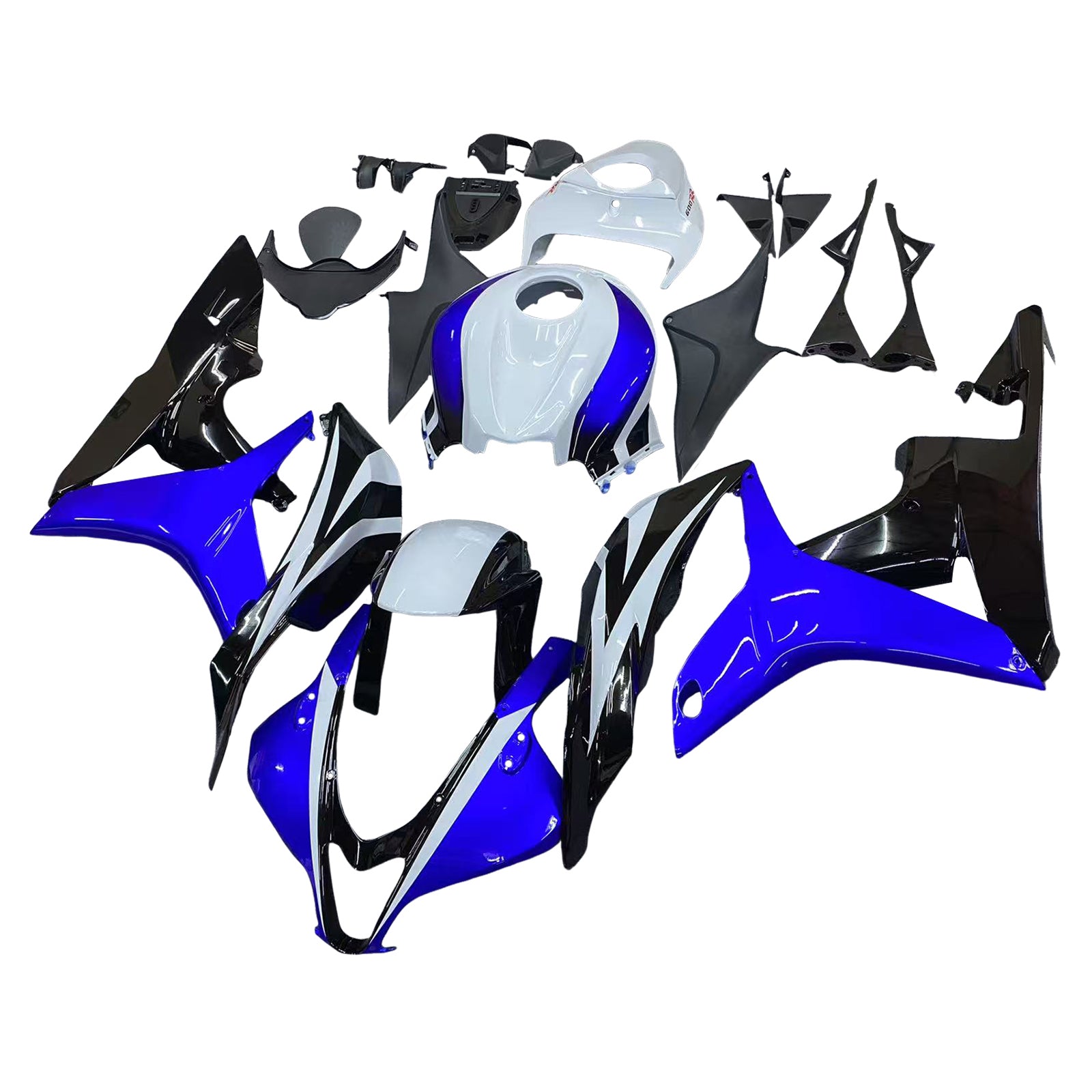 Amotopart 2007-2008 Honda CBR600RR Blue White Fairing Kit