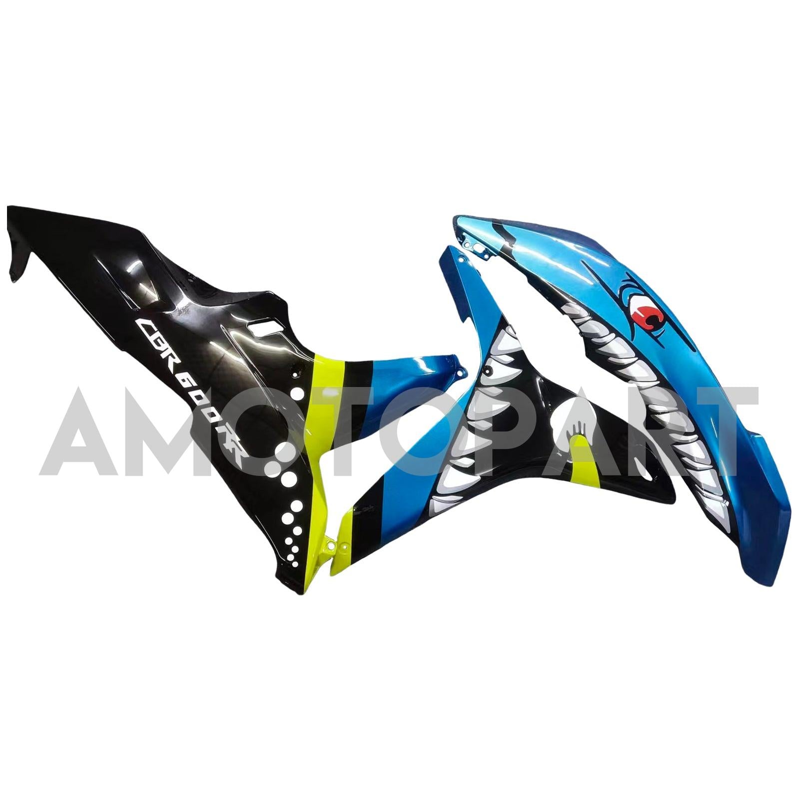 Amotopart 2007-2008 Honda CBR600RR Green & Blue Monster Fairing Kit
