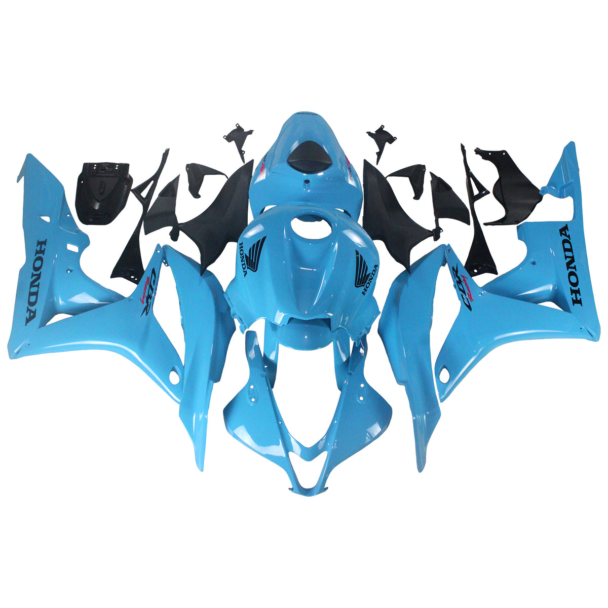 Amotopart 2007-2008 Honda CBR600RR Blue&Black Logo Fairing Kit