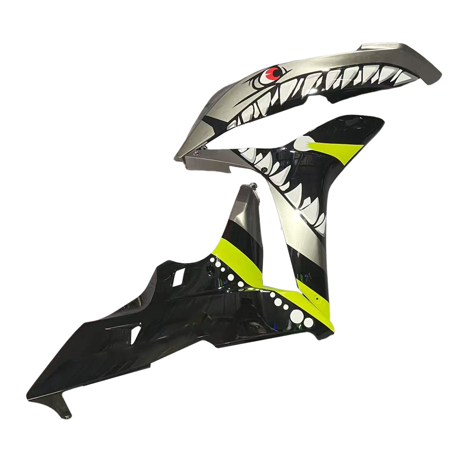 Amotopart 2007-2008 Honda CBR600RR Fluorescent Yellow-Green with Shark Teeth Fairing Kit