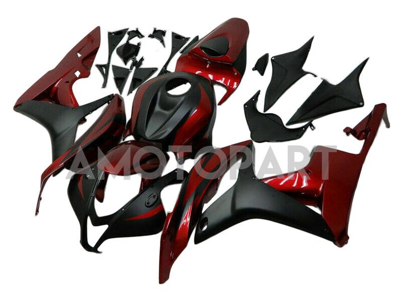 Amotopart 2007-2008 Honda CBR600 Fairing Dark Red&Black Kit