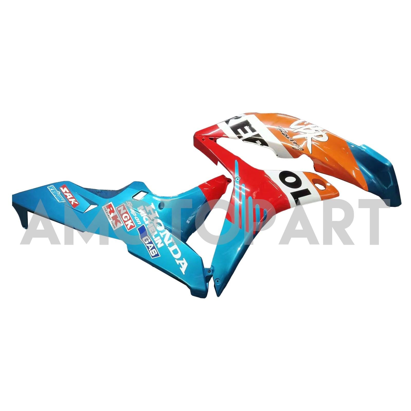 Amotopart 2007-2008 Honda CBR600RR Blue Orange White Fairing Kit