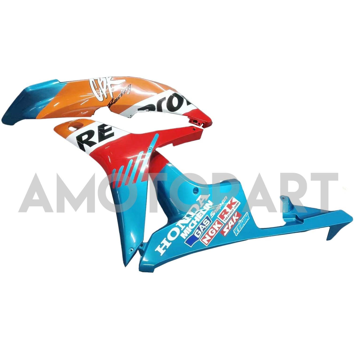 Amotopart 2007-2008 Honda CBR600RR Blue Orange White Fairing Kit