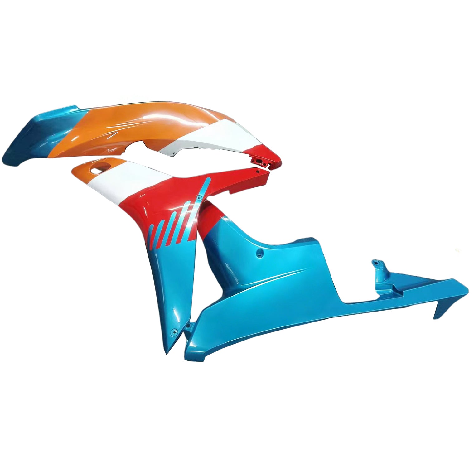 Amotopart 2007-2008 Honda CBR600RR Blue Orange White Fairing Kit