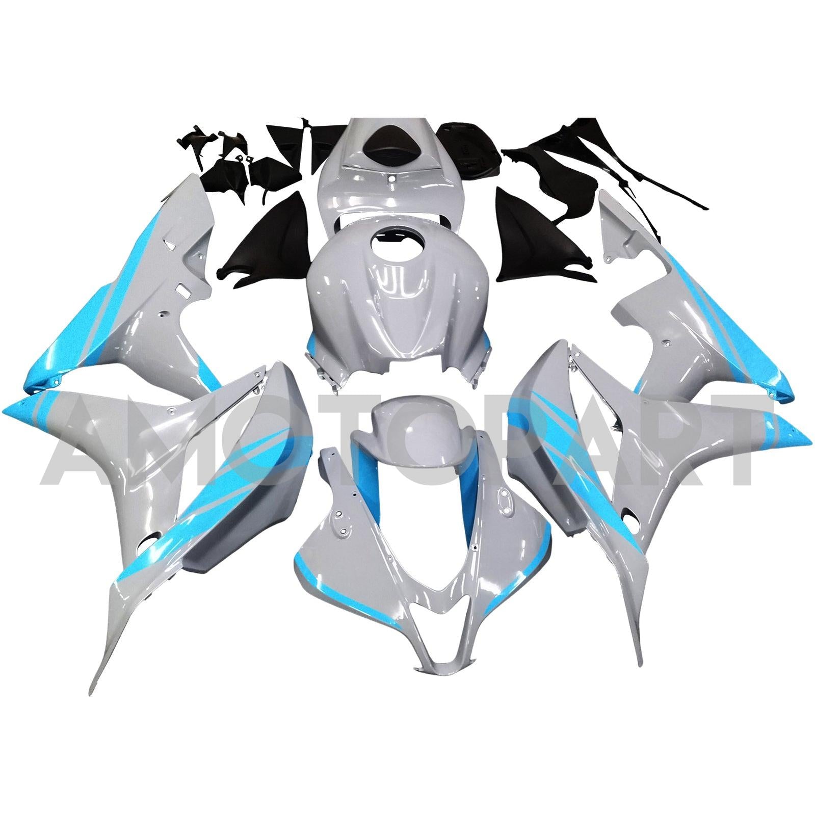 Amotopart 2007-2008 Honda CBR600RR Grey Blue Fairing Kit