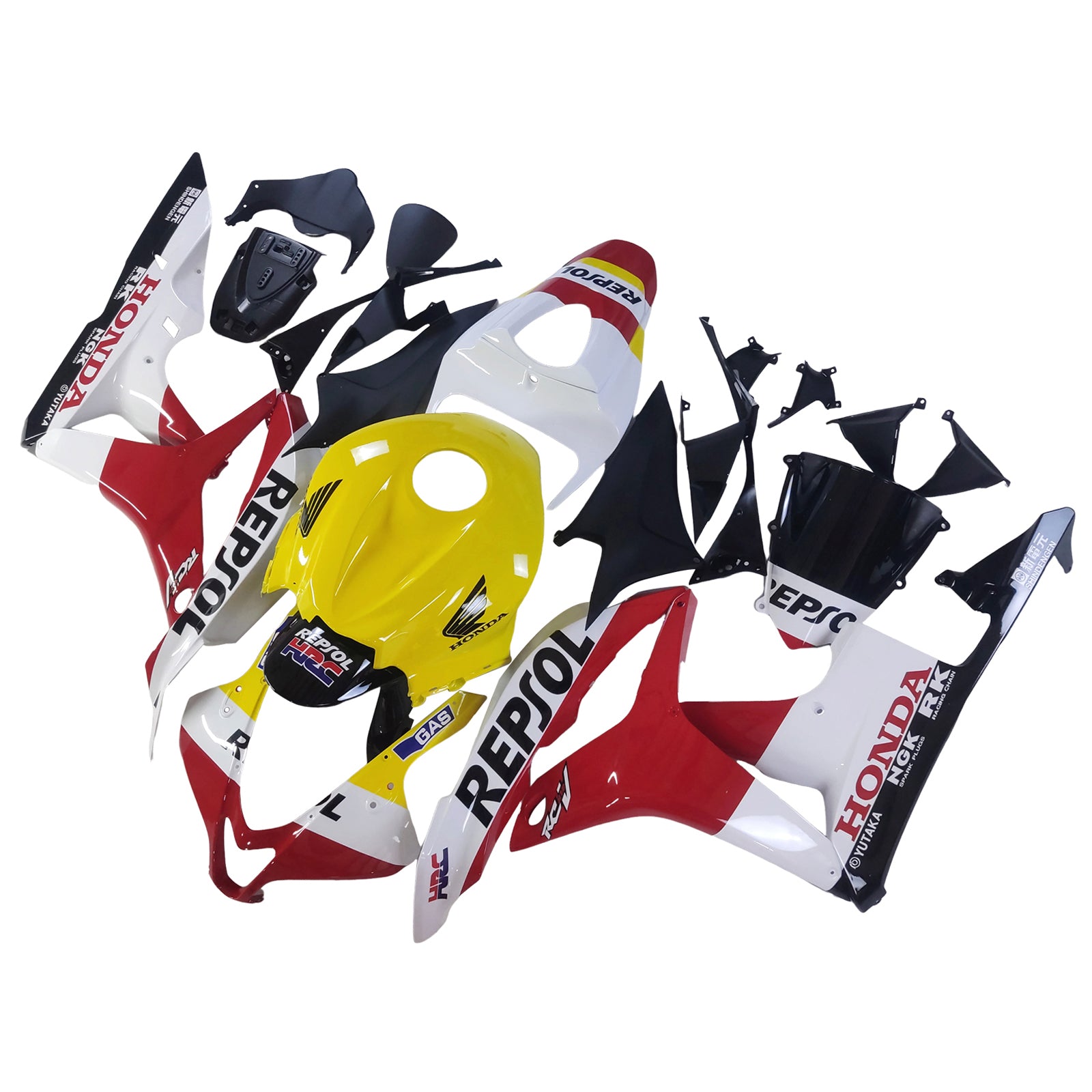 Amotopart 2007-2008 Honda CBR600RR Red Yellow White Fairing Kit