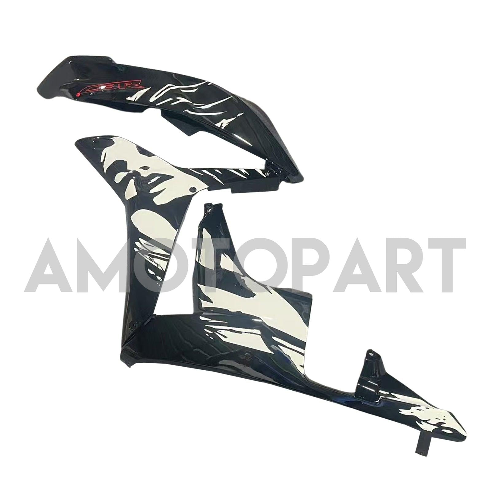 Amotopart 2007-2008 Honda CBR600RR Black White Fairing Kit