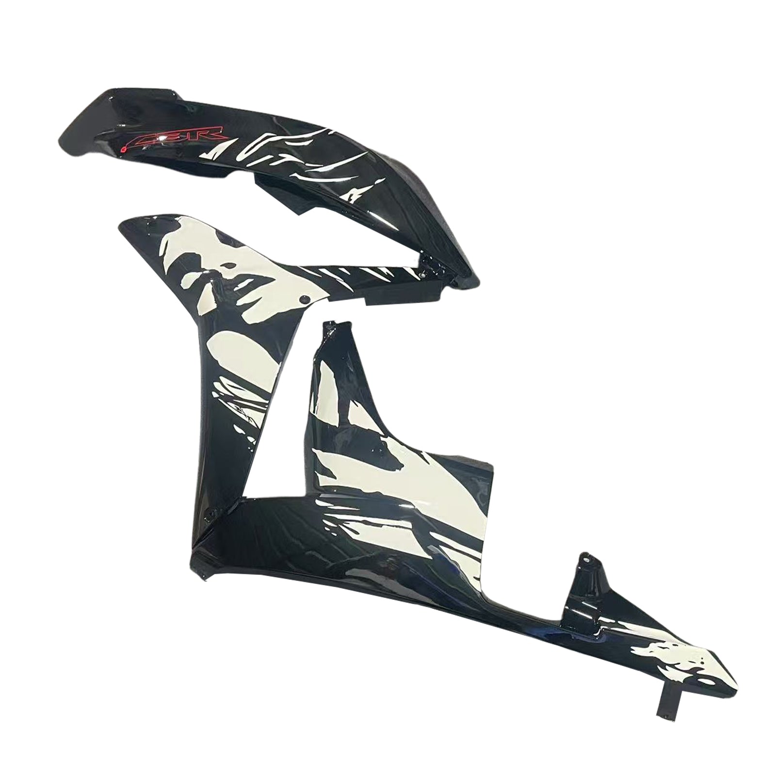 Amotopart 2007-2008 Honda CBR600RR Black White Fairing Kit