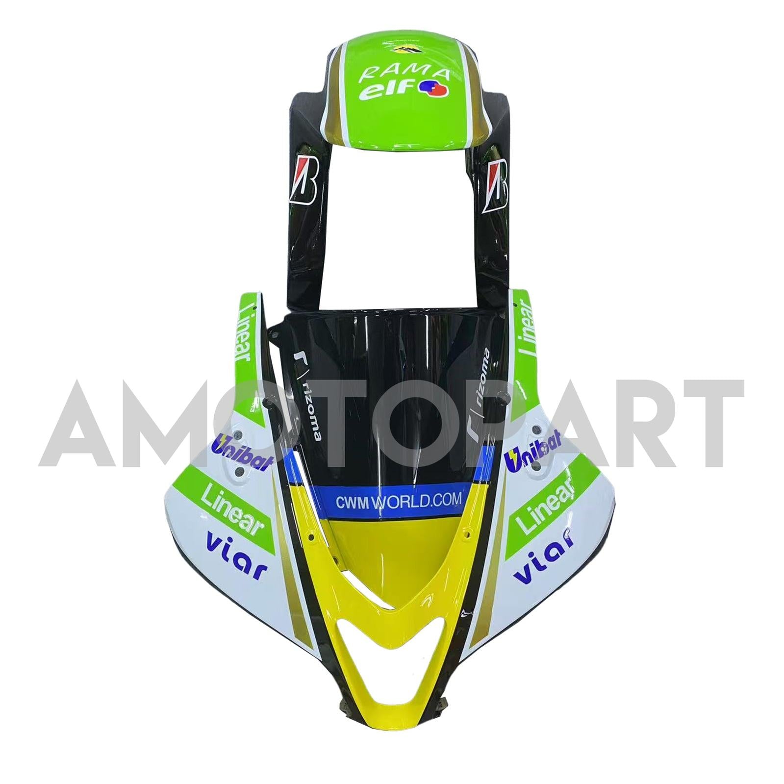 Amotopart 2007-2008 Honda CBR600RR Green Yellow White Fairing Kit