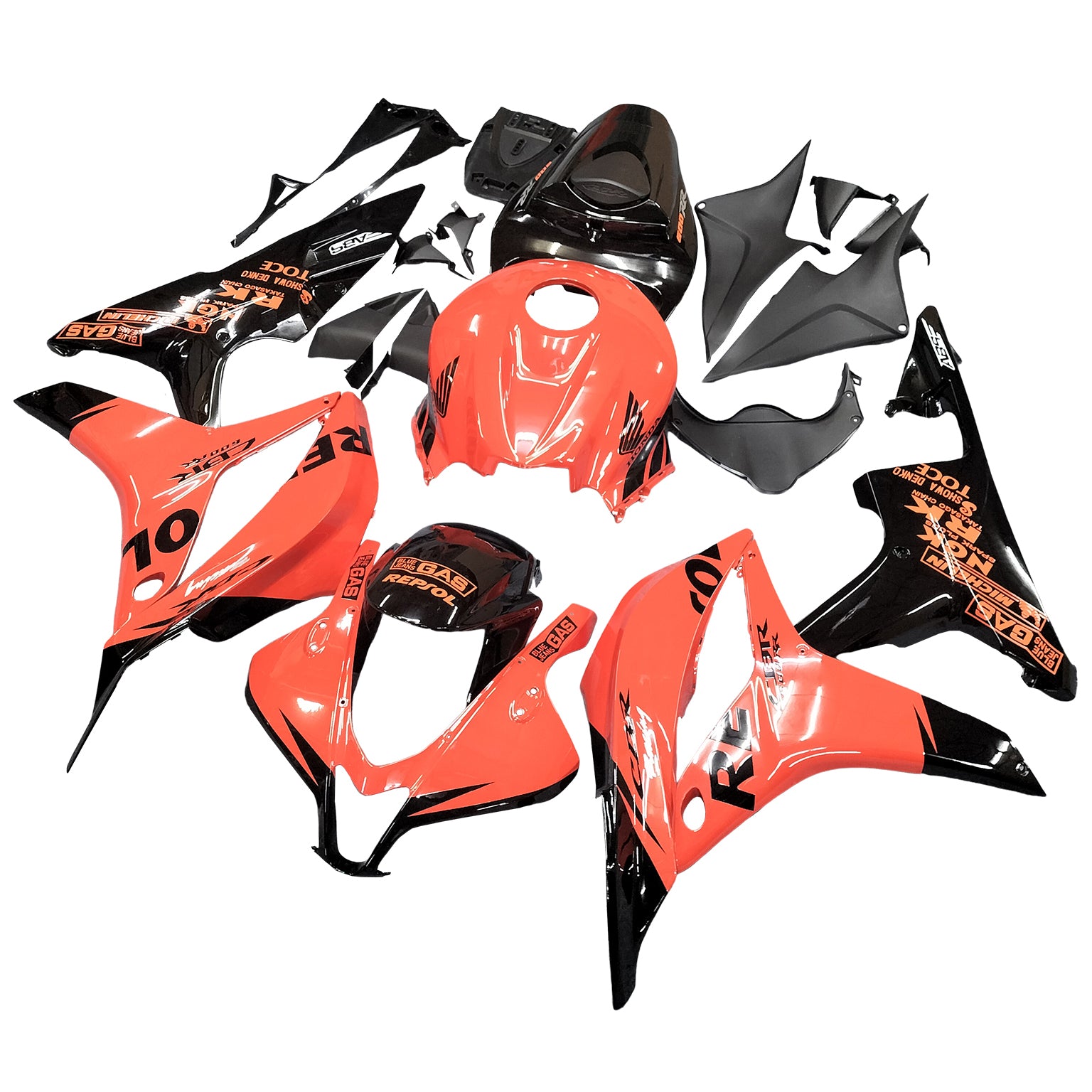 Amotopart 2007-2008 Honda CBR600RR Orange&Black Fairing Kit