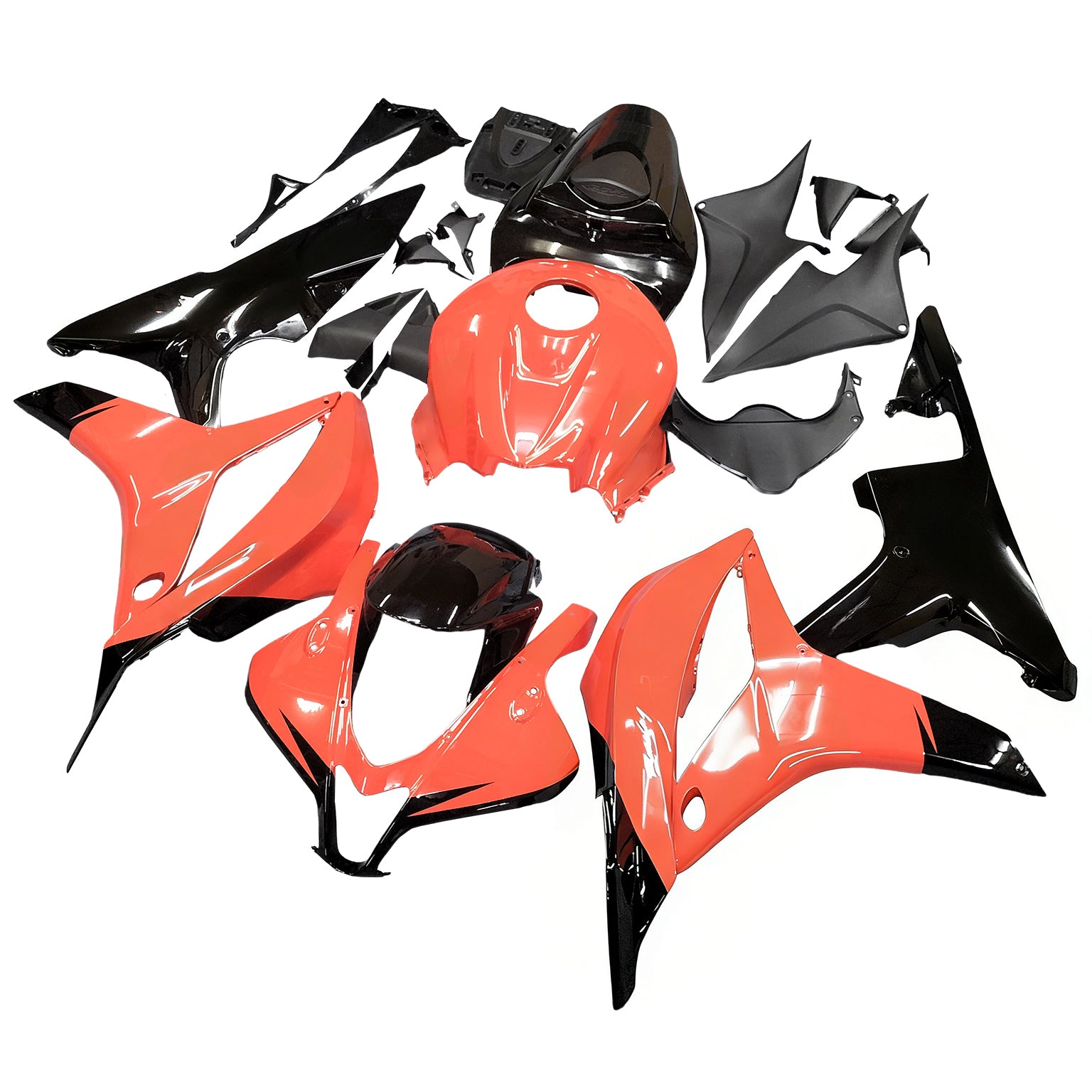 Amotopart 2007-2008 Honda CBR600RR Orange&Kit de carénage noir