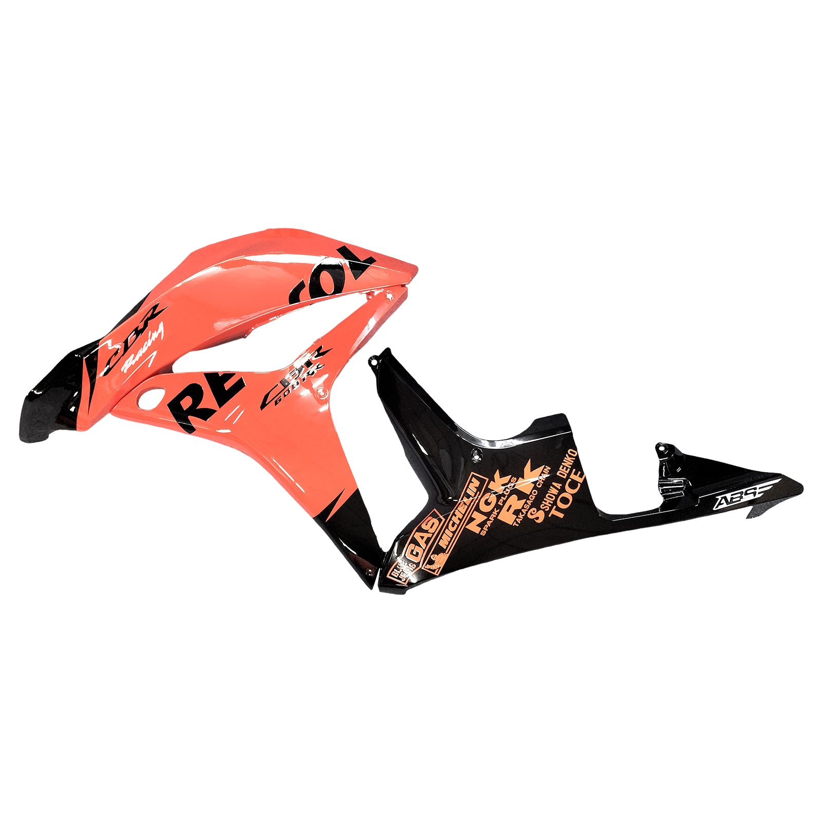 Amotopart 2007–2008 Honda CBR600RR Orange &amp; Schwarz Verkleidungsset