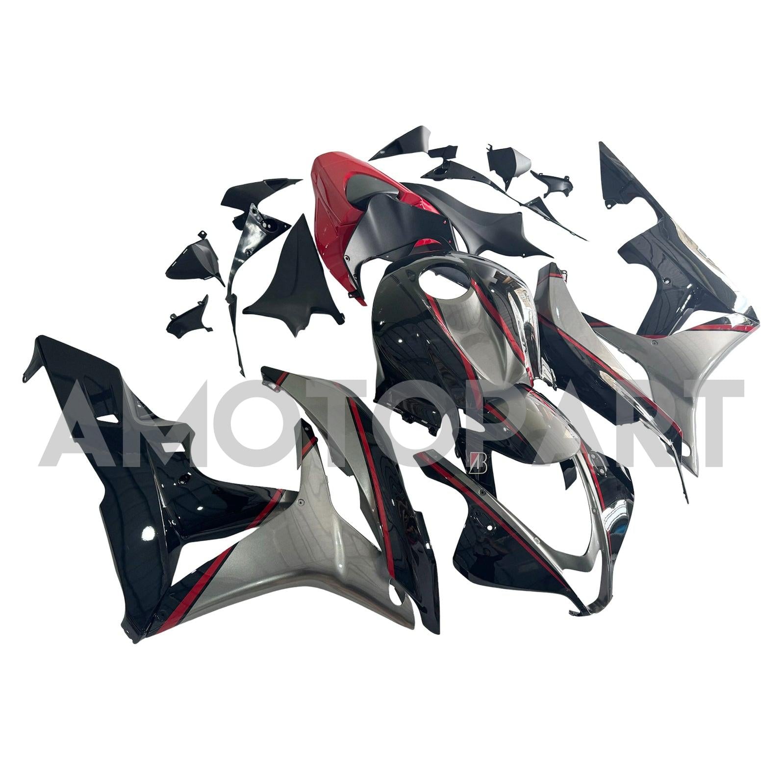Amotopart 2007-2008 ホンダ CBR600RR レッドグレーブラックフェアリングキット