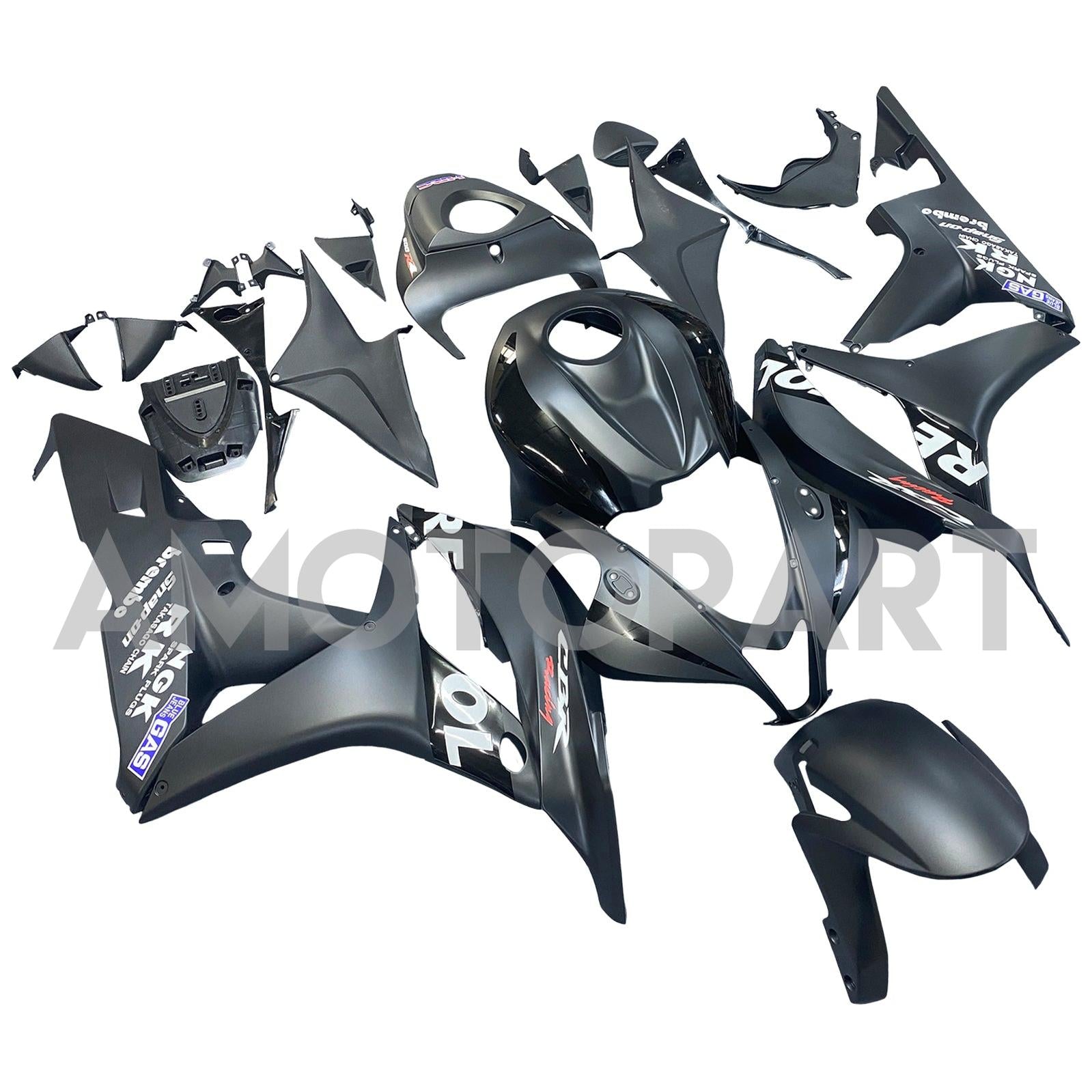 Amotopart 2007-2008 Honda CBR600RR Black White Red Fairing Kit