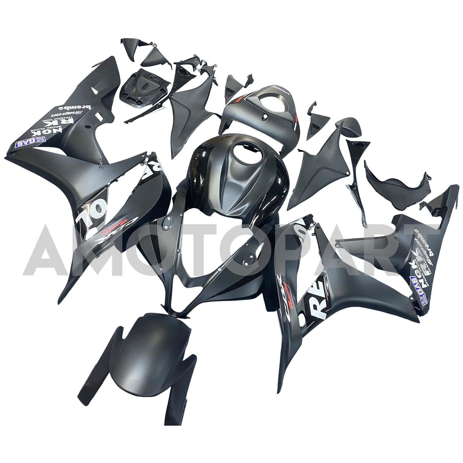 Amotopart 2007-2008 Honda CBR600RR Black White Red Fairing Kit