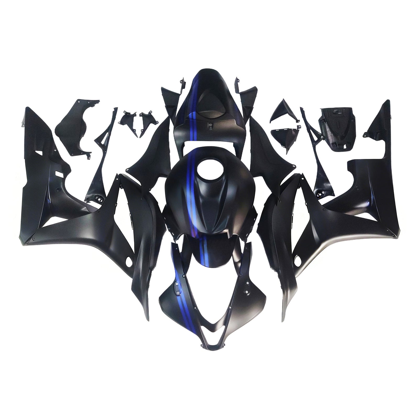 Amotopart 2007-2008 ホンダ CBR600RR ブラック ブルー フェアリングキット