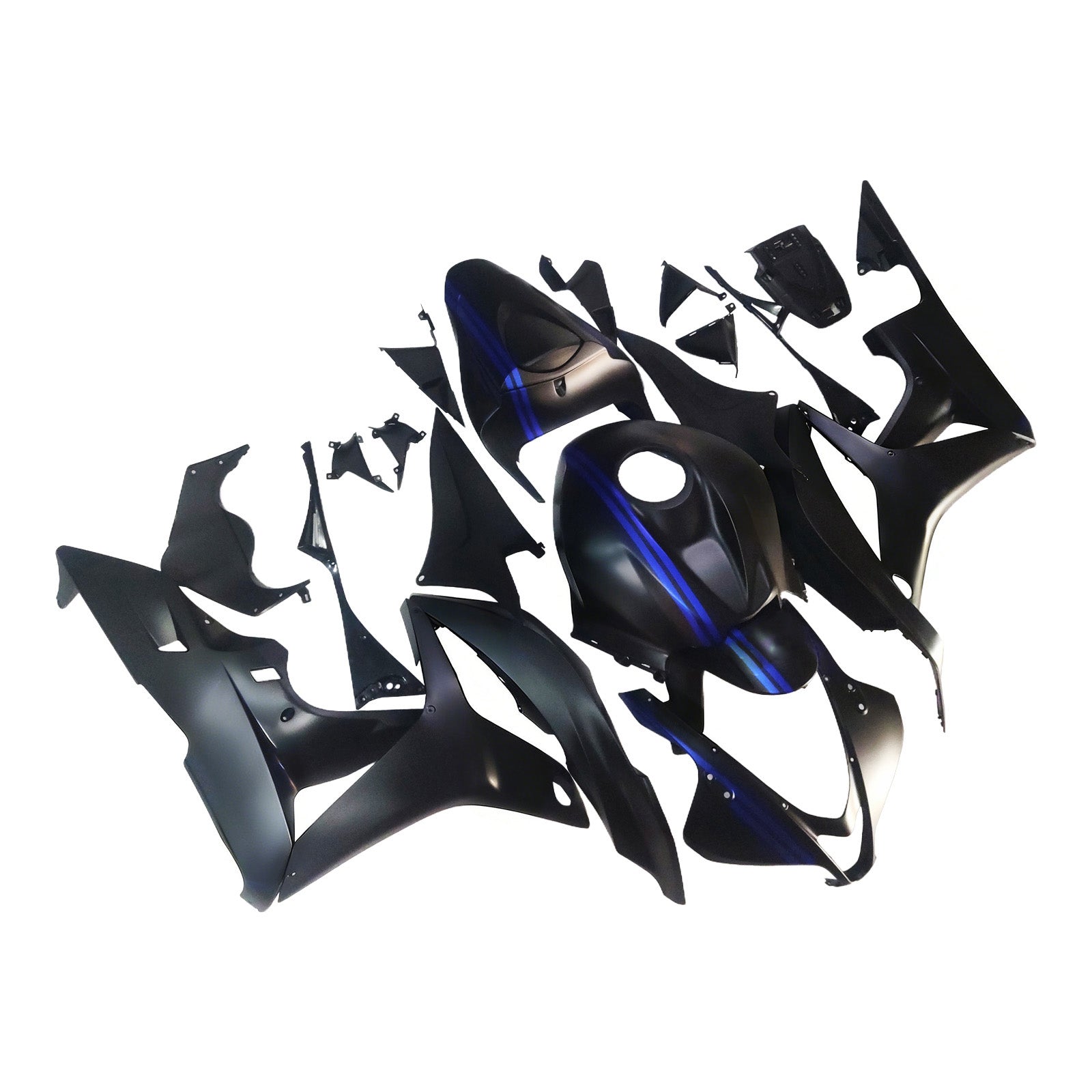 Amotopart 2007-2008 ホンダ CBR600RR ブラック ブルー フェアリングキット