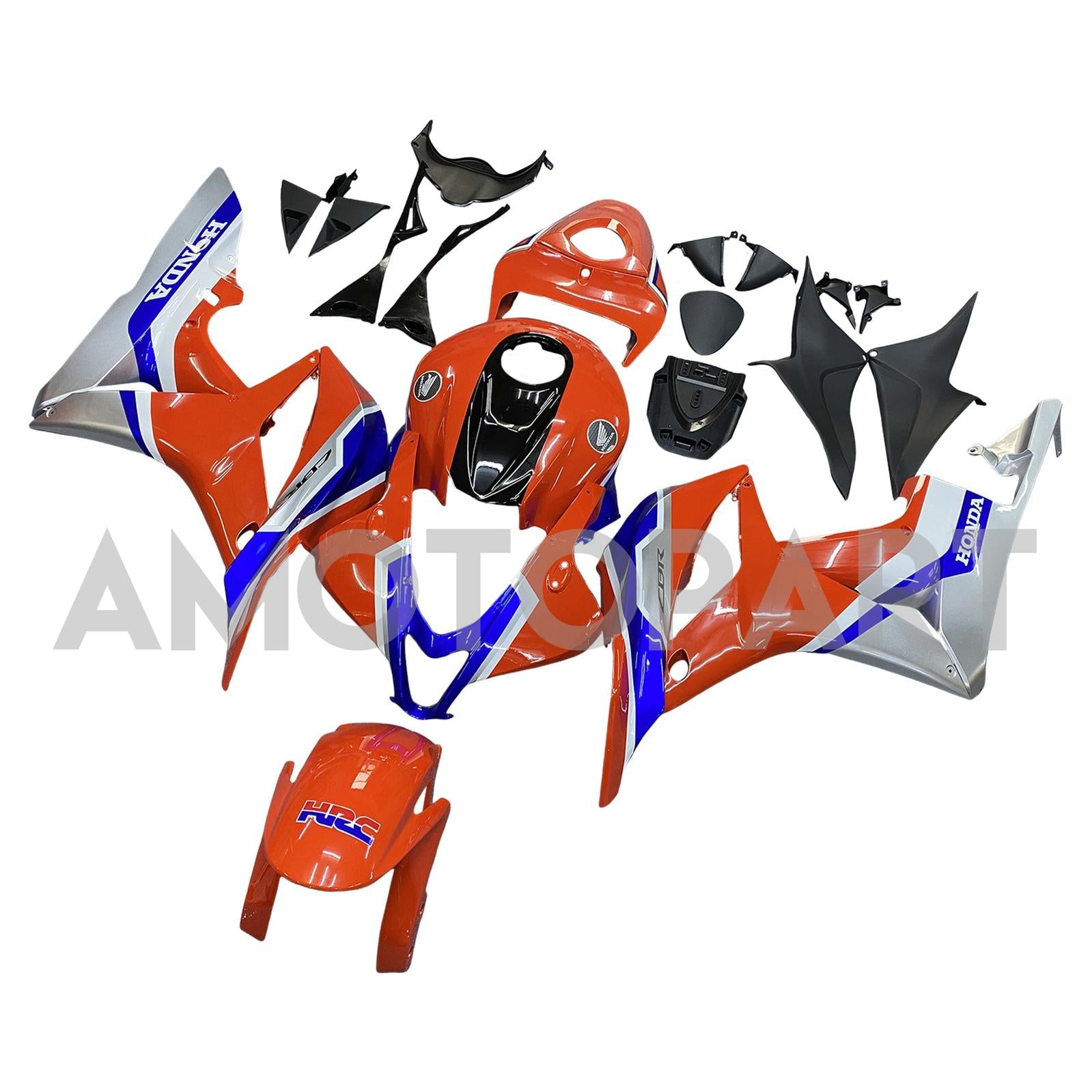 Amotopart 2007-2008 Honda CBR600RR Orange Blue White Fairing Kit