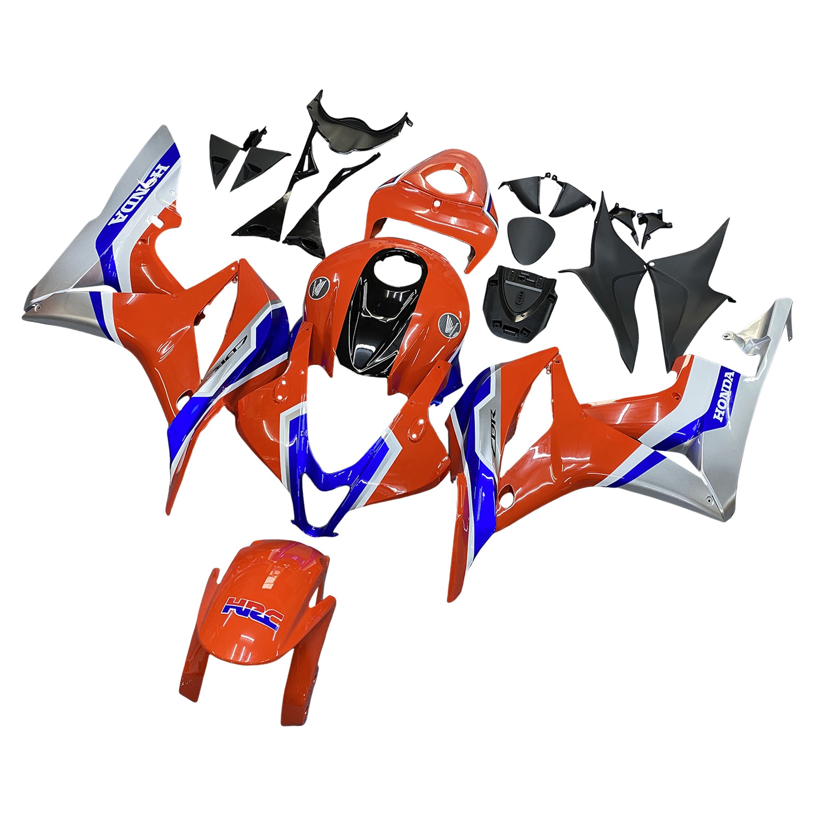 Amotopart 2007-2008 Honda CBR600RR Kit de carénage orange bleu blanc