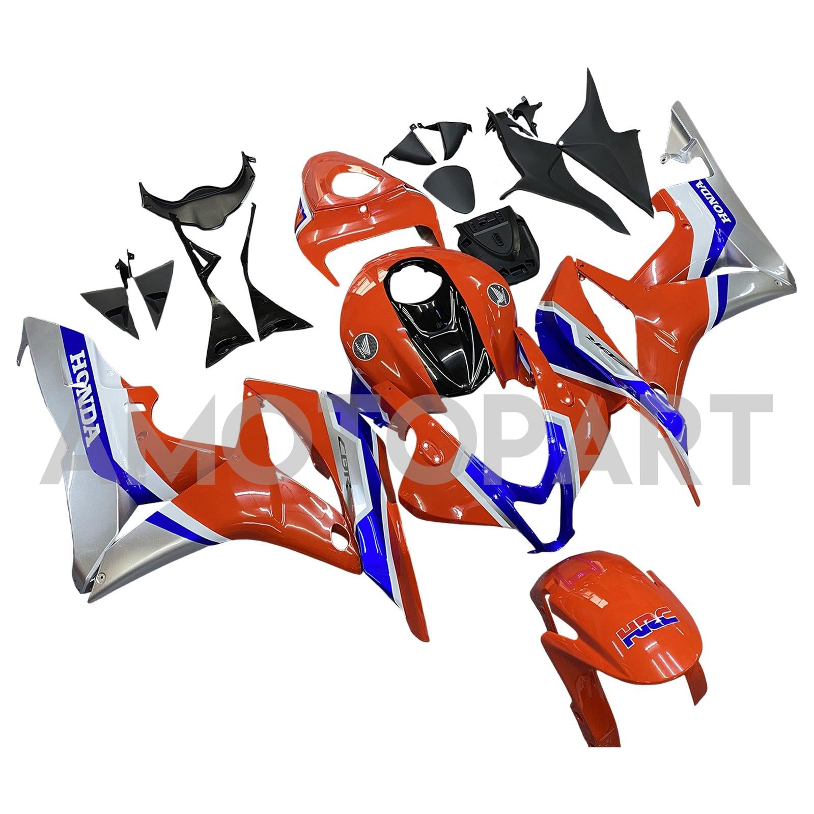 Amotopart 2007-2008 Honda CBR600RR Orange Blue White Fairing Kit