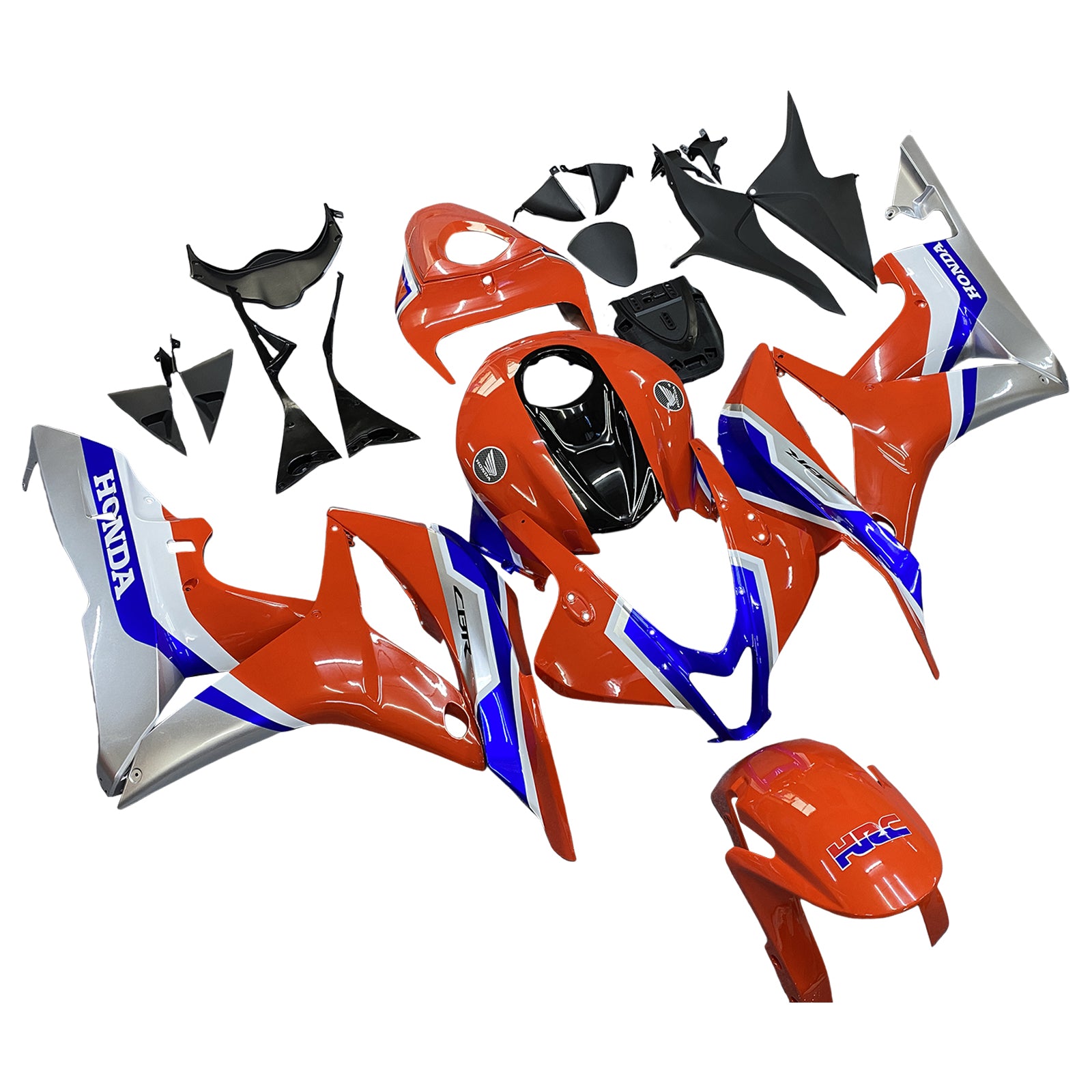 Amotopart 2007-2008 Honda CBR600RR Kit de carénage orange bleu blanc